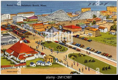 Vue aérienne, Salisbury Beach, Massachusetts. , Villes et villages, parcs d'attractions, Collection Tichnor Brothers, cartes postales des États-Unis Banque D'Images