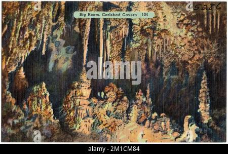 Grande salle, caverne de Carlsbad , Grottes, Collection de frères Tichnor, cartes postales des États-Unis Banque D'Images