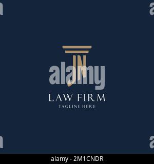 JN premier monogramme logo pour le bureau du droit, avocat, avocat avec des idées de conception de style pilier Illustration de Vecteur