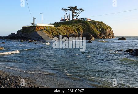 Marée haute sur Battery point, Californie Banque D'Images