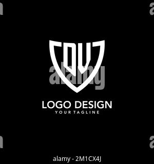 DV monogramme logo initial avec Clean Modern Shield icône design inspiration Illustration de Vecteur