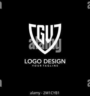 Logo initial du monogramme GV avec design d'icône de bouclier moderne et épuré inspiré Illustration de Vecteur