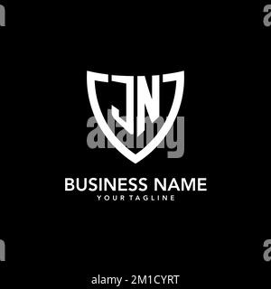 JN monogramme logo initial avec Clean Modern Shield icône design inspiration Illustration de Vecteur