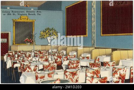 Restaurant Colony, Atlantic Ave., au 19th St., Virginia Beach, Virginie , Restaurants, Tichnor Brothers Collection, cartes postales des États-Unis Banque D'Images