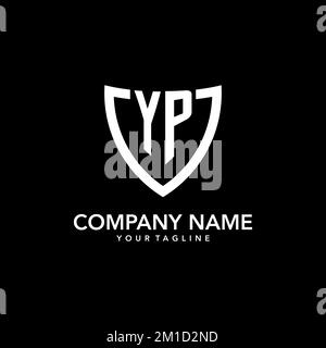 YP monogramme logo initial avec Clean Modern Shield icône design inspiration Illustration de Vecteur