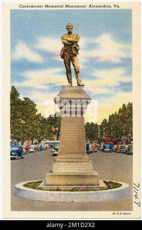 Confederate Memorial Monument, Alexandria, Virginie , Monuments et monuments commémoratifs, Collection des frères Tichnor, cartes postales des États-Unis Banque D'Images