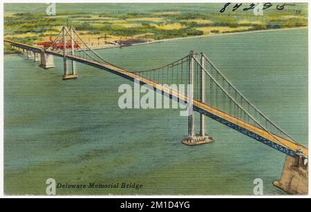 Delaware Memorial Bridge , Bridges, Rivers, Tichnor Brothers Collection, cartes postales des États-Unis Banque D'Images