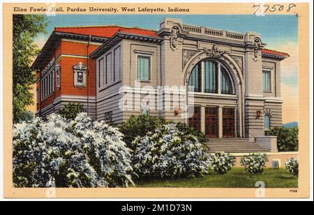 Eliza Fowler Hall, Purdue University, West Lafayette, Indiana , universités et collèges, Tichnor Brothers Collection, cartes postales des États-Unis Banque D'Images