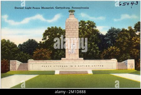 Mémorial de la paix à la lumière éternelle, Gettysburg, Pennsylvanie , monuments et monuments commémoratifs, Collection des frères Tichnor, Cartes postales des États-Unis Banque D'Images