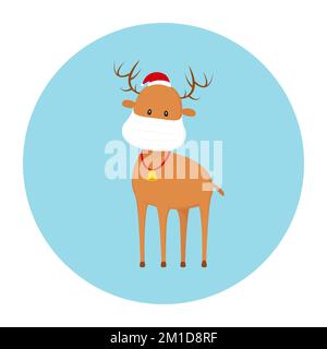 Renne dans un masque médical. Icône vecteur. Illustration de Vecteur