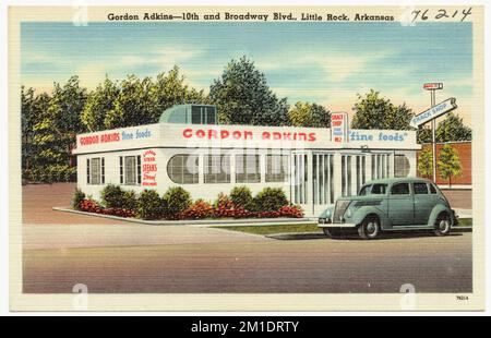 Gordon Adkins, 10th et Broadway Blvd., Little Rock, Arkansas , restaurants, Tichnor Brothers Collection, Cartes postales des États-Unis Banque D'Images