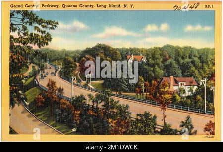 Grand Central Parkway, comté de Queens, long Island, N. Y. , routes, Tichnor Brothers Collection, cartes postales des États-Unis Banque D'Images