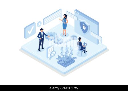 Laptop with Firewall Protection Shield on Screen. Personal Information and Data Safety. Password Security. Cyber Security and Data Protection Concept, Illustration de Vecteur