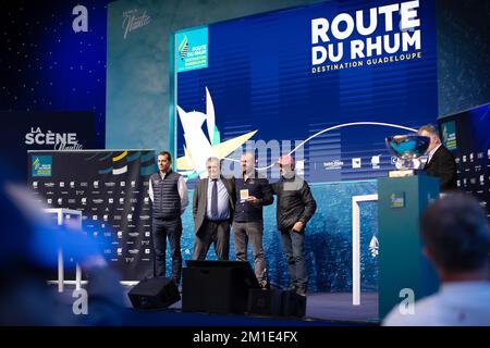 RHUM MULTI, Loïc ESCOPIER lauréat lors du Prix de la route du Rhum 2022 sur 10 décembre 2022 au salon nautique de Paris à Paris, France - photo Nicolas Pehe / DPPI Banque D'Images