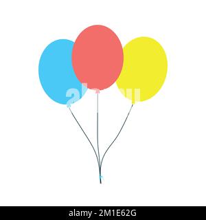 Définir les ballons d'hélium. Balons d'anniversaire pour la fête Illustration de Vecteur