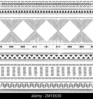 Motif vectoriel inspiré de la poterie préhistorique - décoration en pointillés style poterie populaire de Bell Beaker Illustration de Vecteur