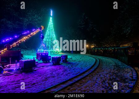 Noël à Perrygrove Railway, Coleford. Banque D'Images