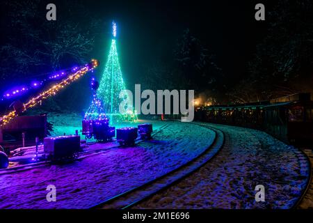 Noël à Perrygrove Railway, Coleford. Banque D'Images