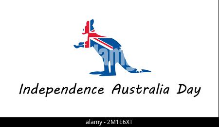 Australia Independence Day avec kangourou. Page d'accueil Illustration de Vecteur