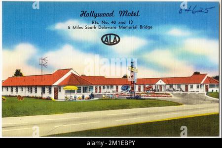 Hollywood Motel, RTS. N° 40 et 13, 5 miles sud Delaware Memorial Bridge , Motels, Tichnor Brothers Collection, cartes postales des États-Unis Banque D'Images