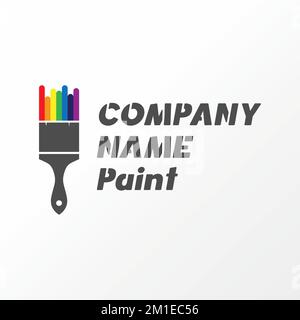 Incroyable pinceau et peinture multicolore image graphique icône logo design abstrait concept vecteur stock. Peut être utilisé comme symbole associé à l'intérieur. Illustration de Vecteur