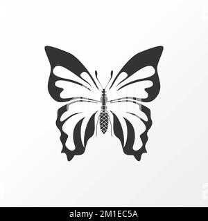 Aile artistique et corps papillon image graphique icône logo design abstrait concept vecteur stock. Peut être utilisé comme symbole lié à l'animal ou au monogramme Illustration de Vecteur