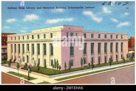 Indiana State Library and Historical Building, Indianapolis, Indiana , bibliothèques publiques, bâtiments historiques, Installations gouvernementales, Collection Tichnor Brothers, cartes postales des États-Unis Banque D'Images