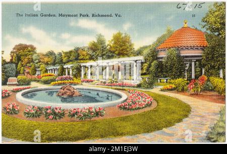 Le jardin italien, Maymont Park, Richmond, Virginie. , Parks, Tichnor Brothers Collection, cartes postales des États-Unis Banque D'Images