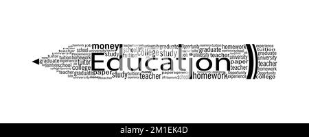 Education typographie crayon forme design vecteur image bannière y compris Word Art Illustration de Vecteur