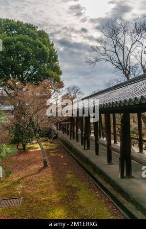 Kyoto, Japon, 29 décembre 2019. Détail du pont de Tsutenkyo à Kyoto, Japon Banque D'Images