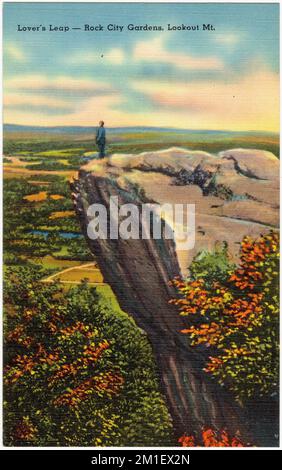 Lover's Leap -- Rock City Gardens, Lookout Mt. , Tichnor Brothers Collection, cartes postales des États-Unis Banque D'Images