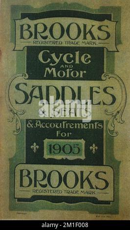 Brooks Angleterre bicyclette selle vintage art publicitaire Banque D'Images