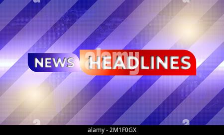 nouvelles titres illustration mot sur fond bleu. Banque D'Images