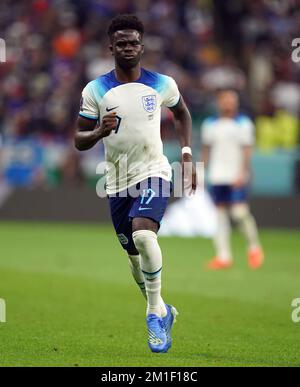 Bukayo Saka en Angleterre lors du match de quart de finale de la coupe du monde de la FIFA au stade Al Bayt à Al Khor, Qatar. Date de la photo: Samedi 10 décembre 2022. Banque D'Images