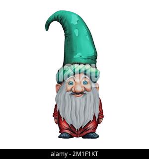 Happy Gnome/Dwarf Fantasy Creature Digital Art by Winters860 isolé, arrière-plan Banque D'Images