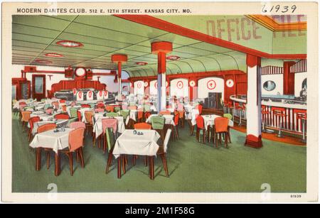 Club moderne Dantes. 512, rue E. 12th. Kansas City. Mois , Boîtes de nuit, Collection Tichnor Brothers, cartes postales des États-Unis Banque D'Images