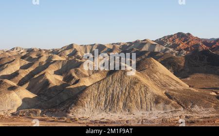 Parc géologique national de Zhangye Danxia, Gansu, Chine Banque D'Images