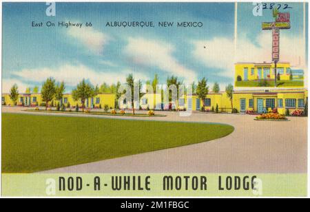 Nod-A-While Motor Lodge, est sur la Highway 66, Albuquerque, Nouveau Mexique , Motels, Tichnor Brothers Collection, Cartes postales des États-Unis Banque D'Images