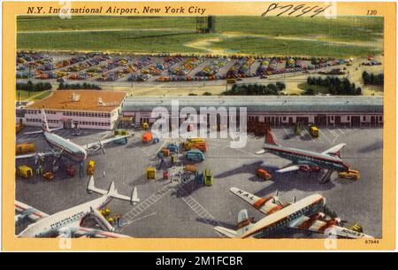N.Y. Aéroport international, New York City , aéroports, Tichnor Brothers Collection, cartes postales des États-Unis Banque D'Images