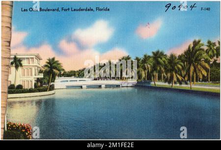 Las Olas Boulevard, fort Lauderdale, Floride, Tichnor Brothers Collection, cartes postales des États-Unis Banque D'Images