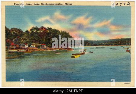 Pernette Cove, lac Cobbosseecontee, Maine , Lacs et étangs, Collection Tichnor Brothers, Cartes postales des États-Unis Banque D'Images