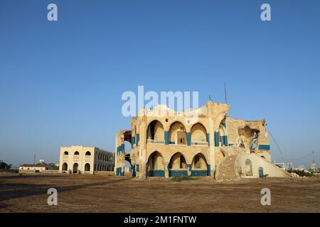 Vestiges historiques du Palais impérial utilisé par Haile Selassie à Massawa en Érythrée Banque D'Images
