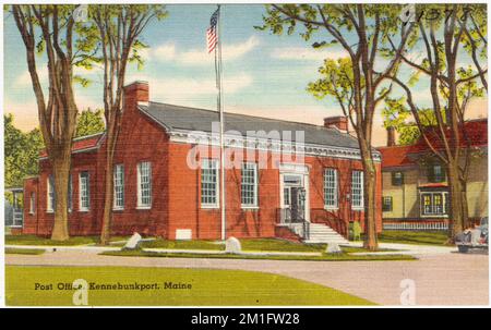 Bureau de poste, Kennebunkport, Maine , bureaux de poste, Collection des frères Tichnor, Cartes postales des États-Unis Banque D'Images