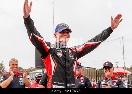 LINUS LUNDQVIST (26) remporte le championnat général de la série Indy Lights au circuit WeatherTech Laguna Seca de Monterey, en Californie. Banque D'Images