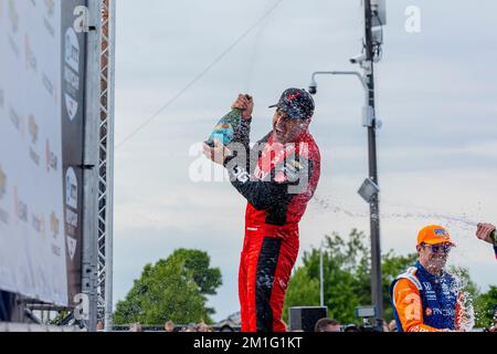 WILL POWER (12) de Toowoomba, en Australie, remporte le Grand Prix de Detroit de Chevrolet au parc Belle Isle à Detroit, MI, aux États-Unis. Banque D'Images