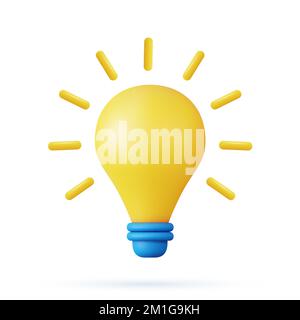 3d icône d'ampoule, Illustration de Vecteur