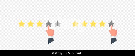 Concept de tarification. Symbole de taux. Système d'évaluation basé sur des étoiles. Illustration vectorielle Illustration de Vecteur