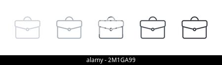 Valises de style linéaire. Collection d'icônes de porte-documents. Porte-documents de style moderne. Illustration vectorielle Illustration de Vecteur