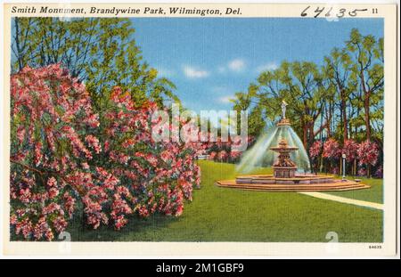 Monument Smith, parc Brandywine, Wilmington, Delaware , monuments et monuments commémoratifs, Parks, Tichnor Brothers Collection, cartes postales des États-Unis Banque D'Images