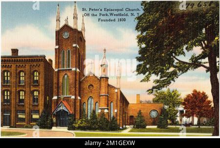 St. Peter's Episcopal Church, Off the Park, Westfield, N. Y. fondée en 1830 , Eglises, Tichnor Brothers Collection, cartes postales des États-Unis Banque D'Images